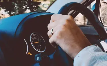 Person driving car