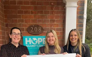 Charity donation - cheque photo.