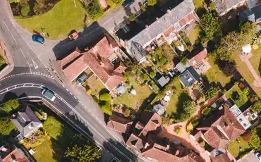 Ariel footage of housing estate