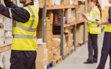 People working in a warehouse