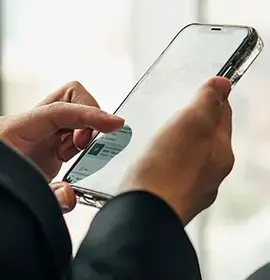 A person on a phone