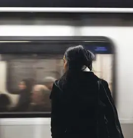 Woman Waiting for Train