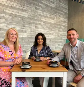 Claire, Kavita and James