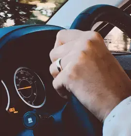 Person driving car