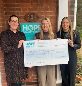 Charity donation - cheque photo.