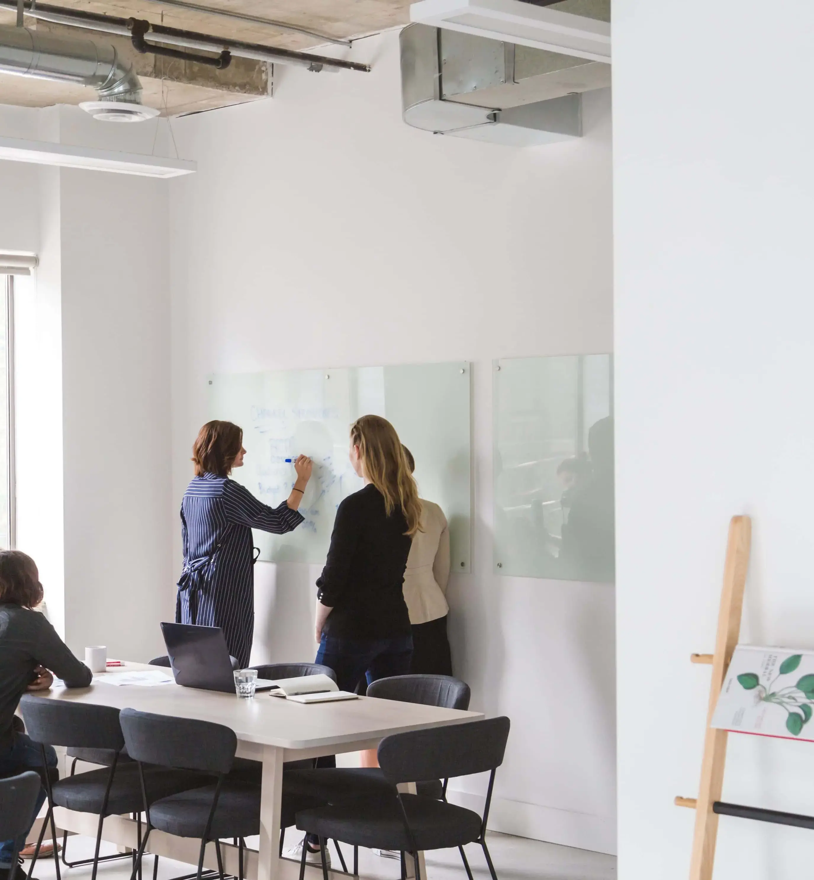 Office Workers Brainstorming Ideas on a Board