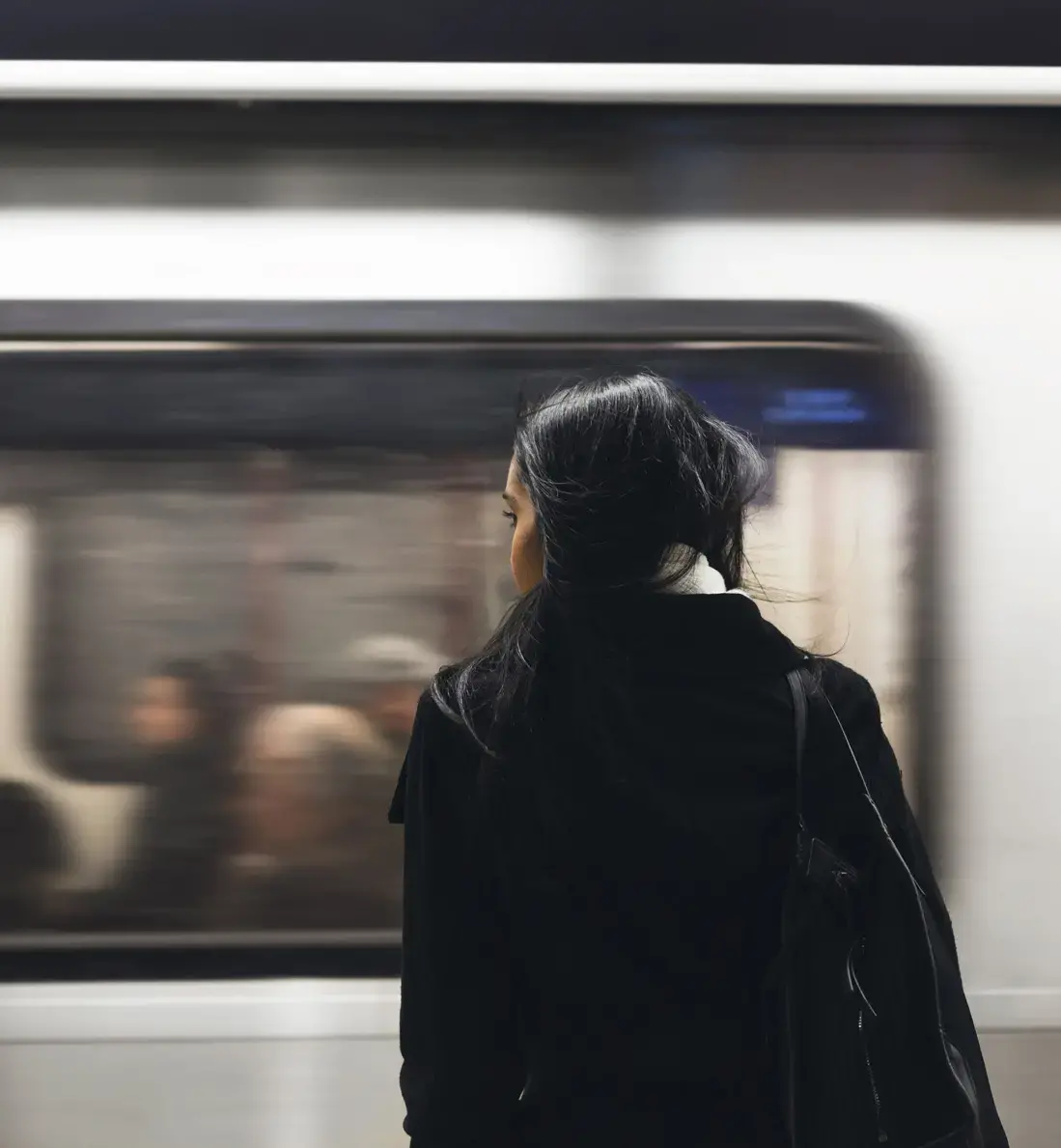 Woman Waiting for Train