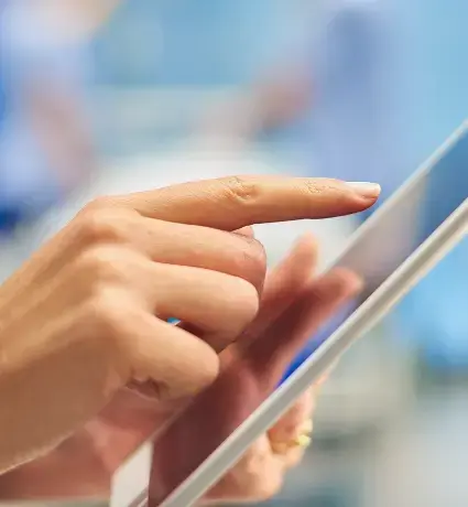 Nurse holding tablet 