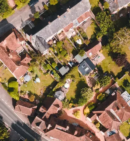 Ariel footage of housing estate