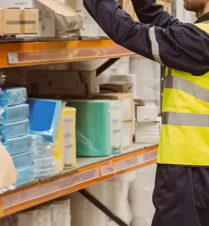People working in a warehouse
